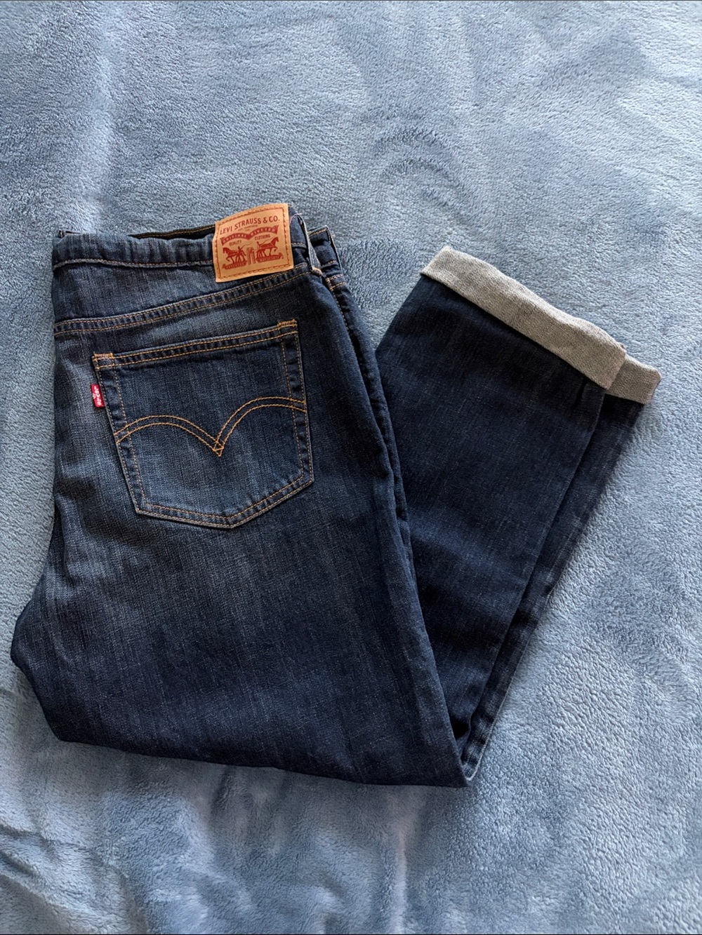 Levi's Navy Blue Women’s Boyfriend Jeans (cuffed /  cropped)
